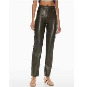 Wilfred 2 Vegan Leather Forrest Green High Rise Pants